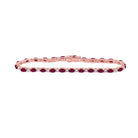 10kt Rose Gold Oval Ruby Diamond Fashion Bracelet - 9 Cttw: A Dazzling Statement of Elegance - Splendid Jewellery