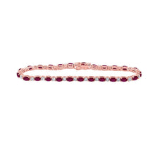 Load image into Gallery viewer, 10kt Rose Gold Oval Ruby Diamond Fashion Bracelet - 9 Cttw: A Dazzling Statement of Elegance - Splendid Jewellery