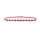 10kt Rose Gold Oval Ruby Diamond Fashion Bracelet - 9 Cttw: A Dazzling Statement of Elegance - Splendid Jewellery