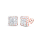 10kt Rose Gold Princess Diamond Square Earrings: A Radiant Masterpiece of Elegance - Splendid Jewellery