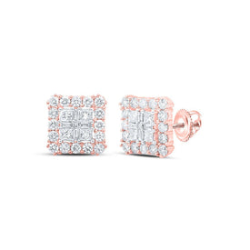 10kt Rose Gold Princess Diamond Square Earrings: A Radiant Masterpiece of Elegance - Splendid Jewellery