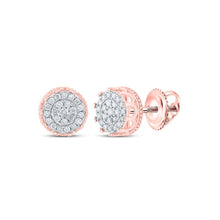 Load image into Gallery viewer, 10kt Rose Gold Round Diamond Cluster Earrings for Men - 1/2 Cttw | Splendid Jewellery - Splendid Jewellery
