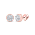 10kt Rose Gold Round Diamond Cluster Earrings for Men - 1/2 Cttw | Splendid Jewellery - Splendid Jewellery