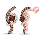 10kt Rose Gold Smoky Quartz and Diamond Fashion Earrings - Timeless Elegance and Sparkling Glamour - Splendid Jewellery
