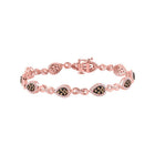 10kt Rose Gold Women's Round Brown Diamond Fashion Bracelet 2 Cttw | Splendid Jewellery - Splendid Jewellery
