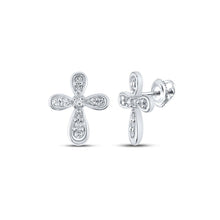 Load image into Gallery viewer, 10kt Sparkling Diamond Cross Earrings in White Gold - Symbolic Elegance at Its Finest - Splendid Jewellery