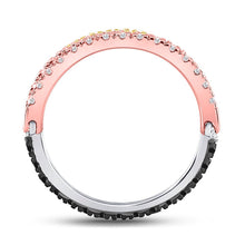 Load image into Gallery viewer, 10kt Tri - Tone Gold Convertible Diamond Stackable Band: A Versatile and Mesmerizing Piece of Splendid Jewellery - Splendid Jewellery