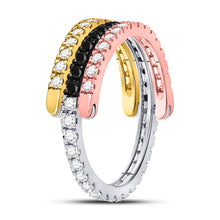 Load image into Gallery viewer, 10kt Tri-Tone Gold Convertible Diamond Stackable Band: A Versatile and Mesmerizing Piece of Splendid Jewellery - Alternate view 3 from Splendid Jewellery