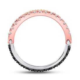 10kt Tri-Tone Gold Convertible Diamond Stackable Band: A Versatile and Mesmerizing Piece of Splendid Jewellery - Alternate view 1 from Splendid Jewellery