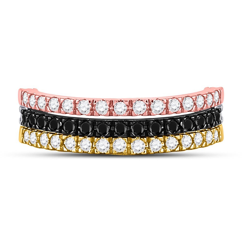 10kt Tri - Tone Gold Convertible Diamond Stackable Band: A Versatile and Mesmerizing Piece of Splendid Jewellery - Splendid Jewellery