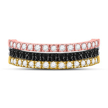 Load image into Gallery viewer, 10kt Tri - Tone Gold Convertible Diamond Stackable Band: A Versatile and Mesmerizing Piece of Splendid Jewellery - Splendid Jewellery