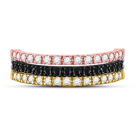 10kt Tri - Tone Gold Convertible Diamond Stackable Band: A Versatile and Mesmerizing Piece of Splendid Jewellery - Splendid Jewellery