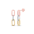 10kt Tri - Tone Gold Diamond Delight Dangle Earrings - Splendid Jewellery