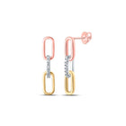 10kt Tri - Tone Gold Diamond Delight Dangle Earrings - Splendid Jewellery