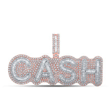 Load image into Gallery viewer, 10kt Two - tone Gold Baguette Diamond CASH Charm Pendant for Men - 7 - 1/3 Cttw - Splendid Jewellery