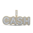 10kt Two - tone Gold Baguette Diamond Cash Charm Pendant for Men - 7 - 1/3 Cttw - Splendid Jewellery
