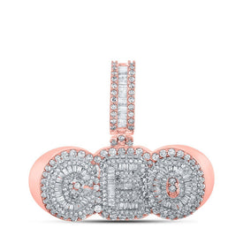 10kt Two - tone Gold Baguette Diamond CEO Charm Pendant - 3 Cttw - Splendid Jewellery