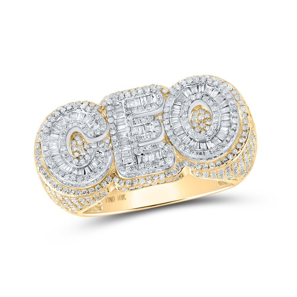 10kt Two - tone Gold Baguette Diamond CEO Ring - 2 Cttw | Splendid Jewellery - Splendid Jewellery