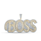 10kt Two - tone Gold Baguette Diamond Charm Pendant for Men - 3 Cttw - Splendid Jewellery