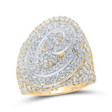 Load image into Gallery viewer, 10kt Two - tone Gold Baguette Diamond Initial Letter Ring - Captivating Men's Jewelry - Splendid Jewellery