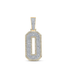 Load image into Gallery viewer, 10kt Two - tone Gold Baguette Diamond Number 0 Charm Pendant for Men - 1 - 3/4 Cttw - Splendid Jewellery