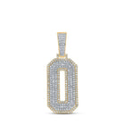 10kt Two - tone Gold Baguette Diamond Number 0 Charm Pendant for Men - 1 - 3/4 Cttw - Splendid Jewellery