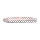 10kt Two - tone Gold Diamond Curb Link Bracelet - 3 - 1/5 Carat Total Weight - Splendid Jewellery