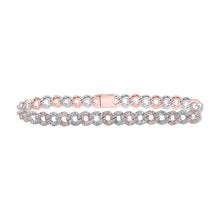 Load image into Gallery viewer, 10kt Two - tone Gold Diamond Curb Link Bracelet - 3 - 1/5 Carat Total Weight - Splendid Jewellery