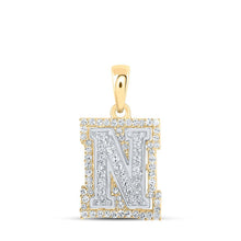 Load image into Gallery viewer, 10kt Two - tone Gold Diamond Initial &amp; Letter Pendant - Splendid Jewellery