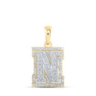 10kt Two - tone Gold Diamond Initial & Letter Pendant - Splendid Jewellery