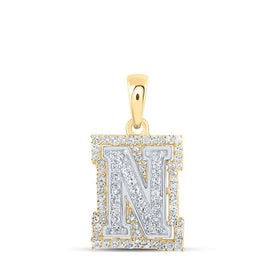10kt Two - tone Gold Diamond Initial & Letter Pendant - Splendid Jewellery