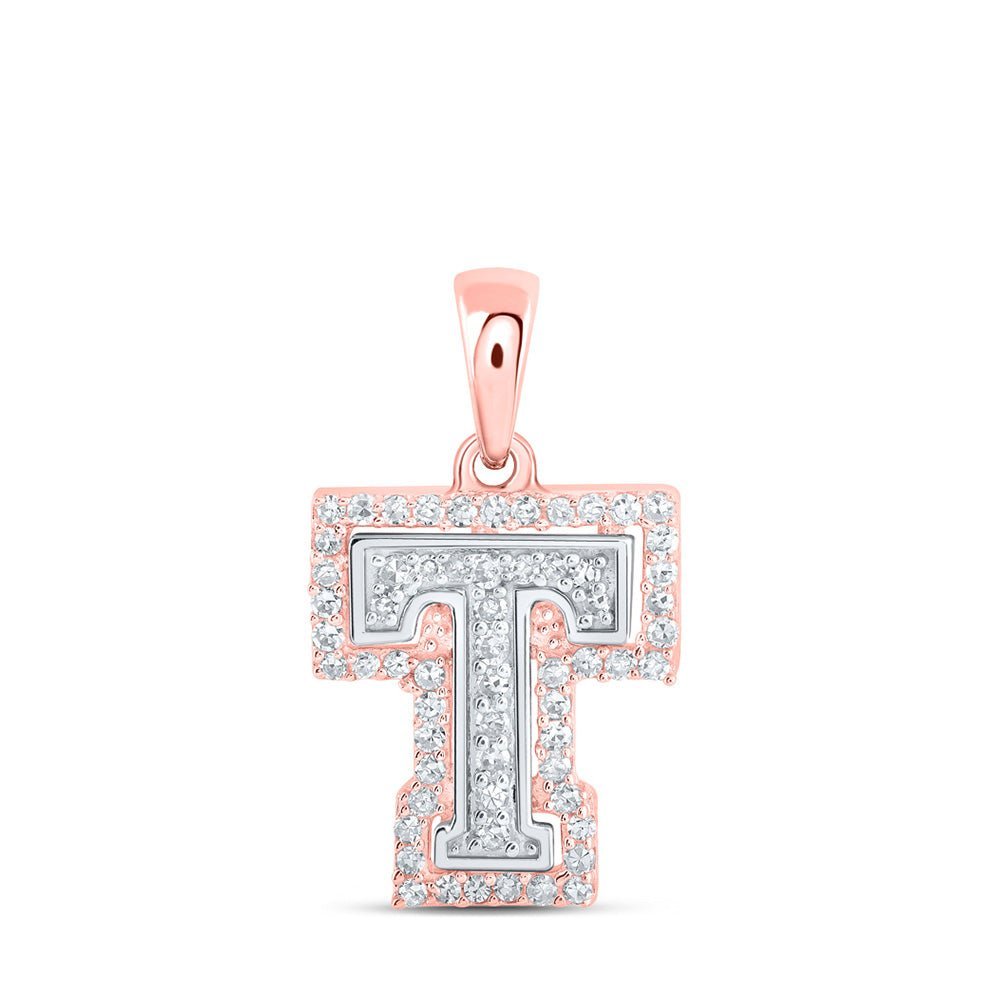 10kt Two - tone Gold Diamond Initial & Letter Pendant | Captivating Brilliance - Splendid Jewellery