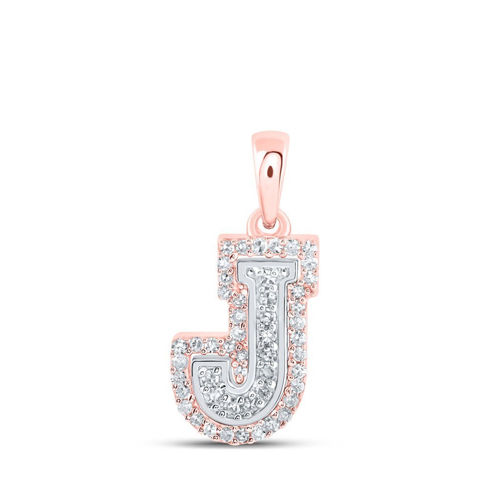 10kt Two - tone Gold Diamond Initial & Letter Pendant - Personalized Elegance - Splendid Jewellery