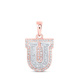 10kt Two - tone Gold Diamond Initial & Letter Pendant | Personalized Elegance - Splendid Jewellery