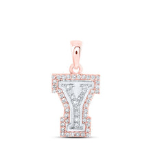 Load image into Gallery viewer, 10kt Two - tone Gold Diamond Initial &amp; Letter Pendant - Personalized Elegance - Splendid Jewellery