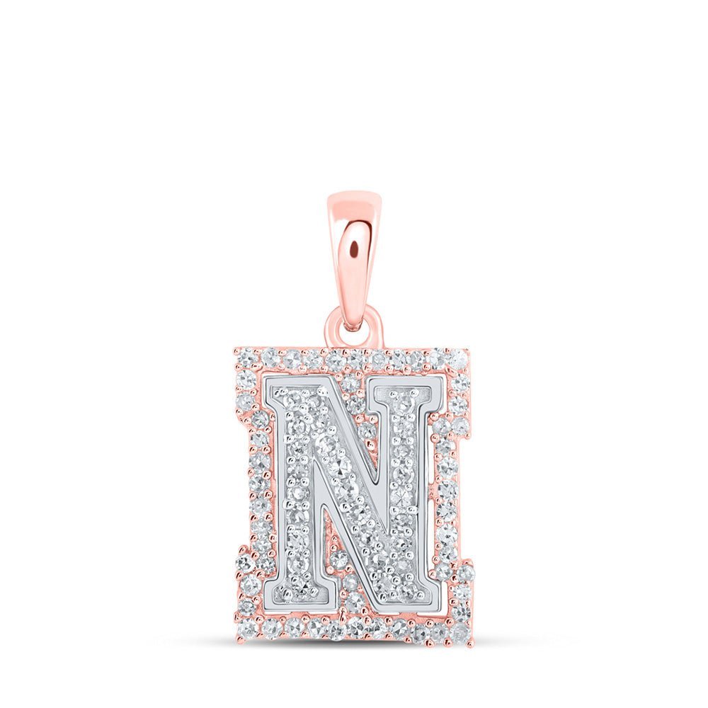 10kt Two - tone Gold Diamond Initial & Letter Pendant - Personalized Elegance by Splendid Jewellery - Splendid Jewellery
