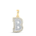 10kt Two - tone Gold Diamond Initial Necklace | Personalized Letter Pendant with Round Diamond Accent - Splendid Jewellery