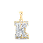 10kt Two - tone Gold Diamond Initial Pendant - Personalized Elegance - Splendid Jewellery