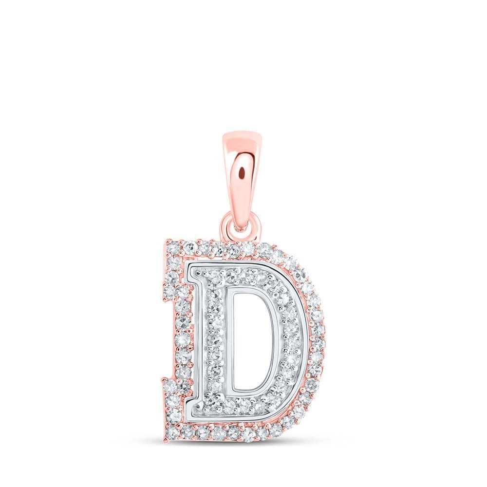 10kt Two - tone Gold Diamond Initial Pendant - Personalized Elegance - Splendid Jewellery