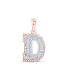 10kt Two - tone Gold Diamond Initial Pendant - Personalized Elegance - Splendid Jewellery