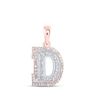 10kt Two - tone Gold Diamond Initial Pendant - Personalized Elegance - Splendid Jewellery