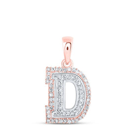 10kt Two - tone Gold Diamond Initial Pendant - Personalized Elegance - Splendid Jewellery