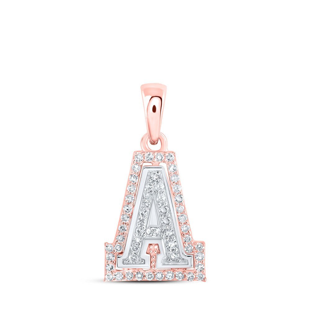 10kt Two - tone Gold Diamond Initial Pendant - Personalized Elegance - Splendid Jewellery