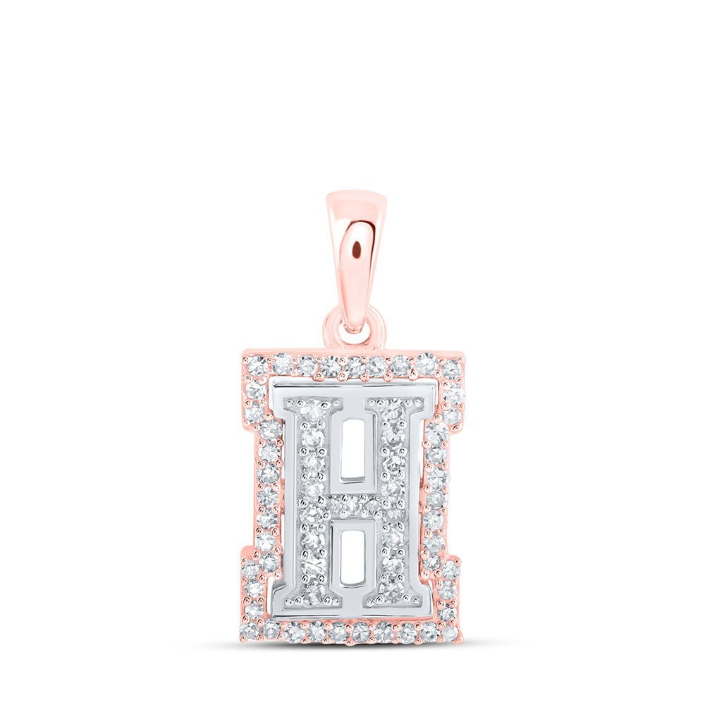 10kt Two - tone Gold Diamond Initial Pendant | Personalized Elegance and Sparkling Sophistication - Splendid Jewellery