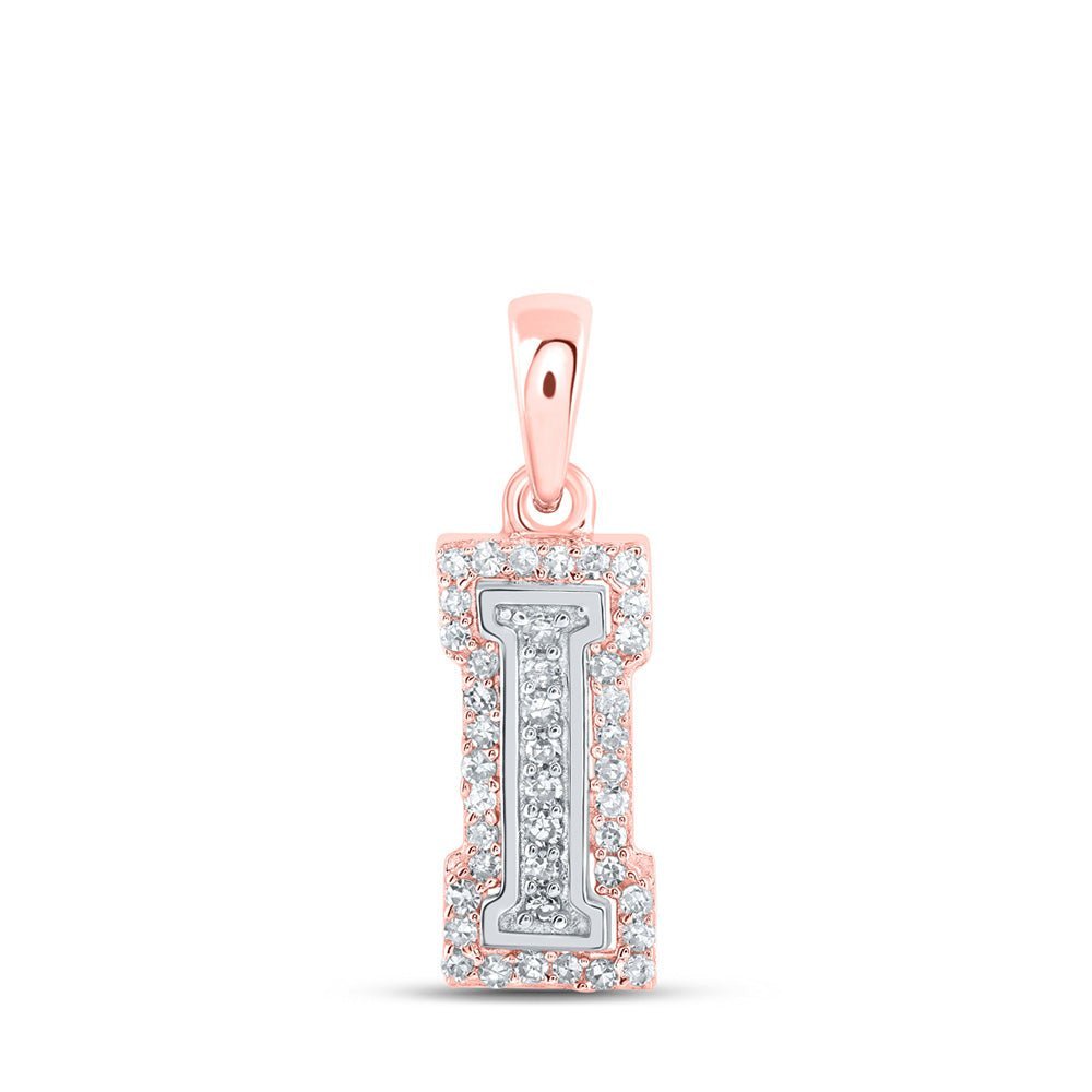 10kt Two - tone Gold Diamond Initial Pendant - Personalized Elegance in Every Letter - Splendid Jewellery