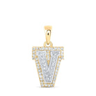 10kt Two - tone Gold Diamond Initial Pendant - Personalized Elegance in Motion - Splendid Jewellery
