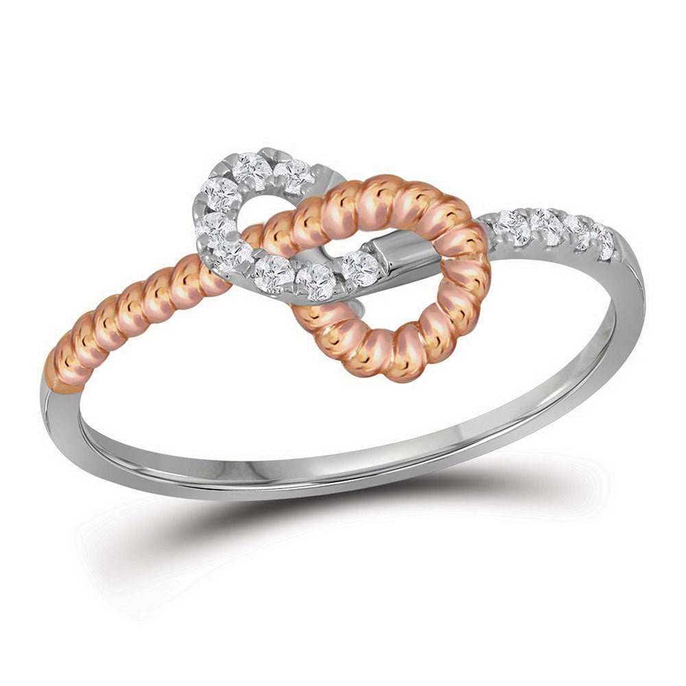 10kt Two - tone Gold Diamond Rope Band Ring - A Sparkling Symphony of Elegance - Splendid Jewellery