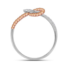 Load image into Gallery viewer, 10kt Two-tone Gold Diamond Rope Band Ring - A Sparkling Symphony of Elegance - Alternate view 2 from Splendid Jewellery