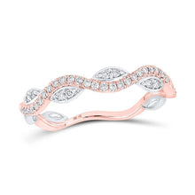 Load image into Gallery viewer, 10kt Two - tone Gold Diamond Wavy Stackable Band Ring - Splendid Jewellery