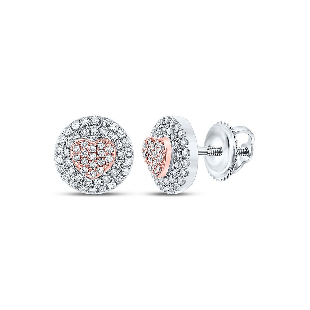 10kt Two - tone Gold Heart - Shaped Diamond Earrings: A Sparkling Symbol of Love and Elegance - Splendid Jewellery